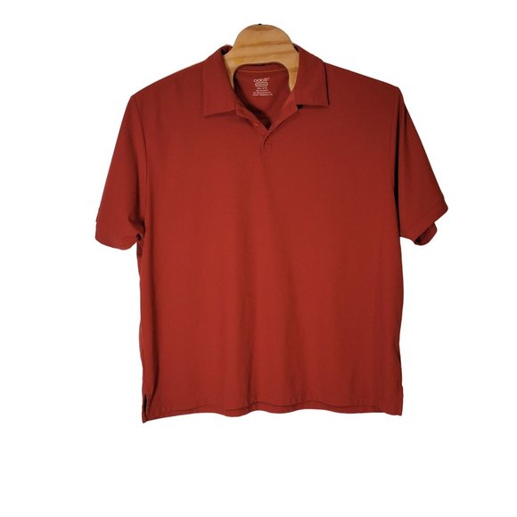 Oobe Hydrovent Golf Polo Shirt Moisture Wicking 2XL Orange Rust Short Sleeve - Picture 2 of 4